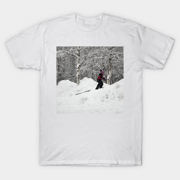 Sledding in Winter T-Shirt by Memories4you